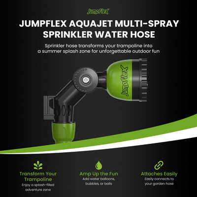 JumpFlex MEGA 19' Trampoline Playset with AquaJet Multi-Spray Sprinkler Hose - VMInnovations