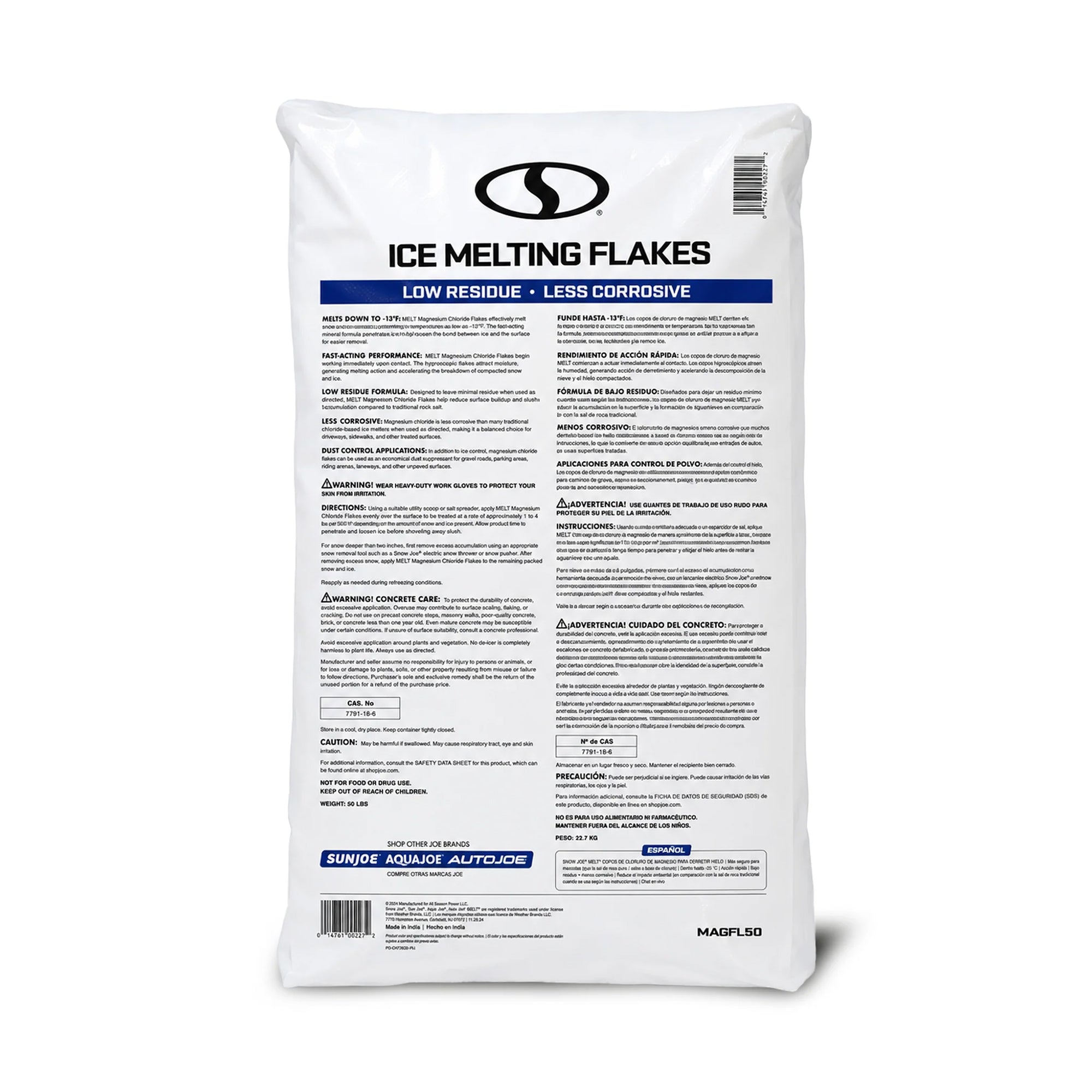 Snow Joe Magnesium Chloride Ice Melting Flakes, Fast-Acting, Pet Safer, -13°F