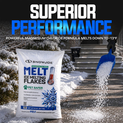 Snow Joe Magnesium Chloride Ice Melting Flakes, Fast-Acting, Pet Safer, -13°F