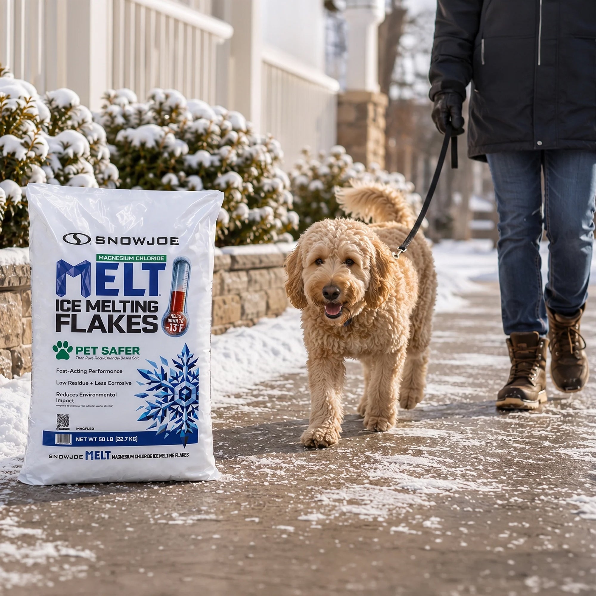 Snow Joe Magnesium Chloride Ice Melting Flakes, Fast-Acting, Pet Safer, -13°F