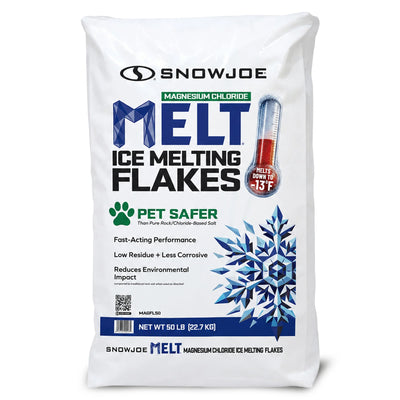 Snow Joe Magnesium Chloride Ice Melting Flakes, Fast-Acting, Pet Safer, -13°F