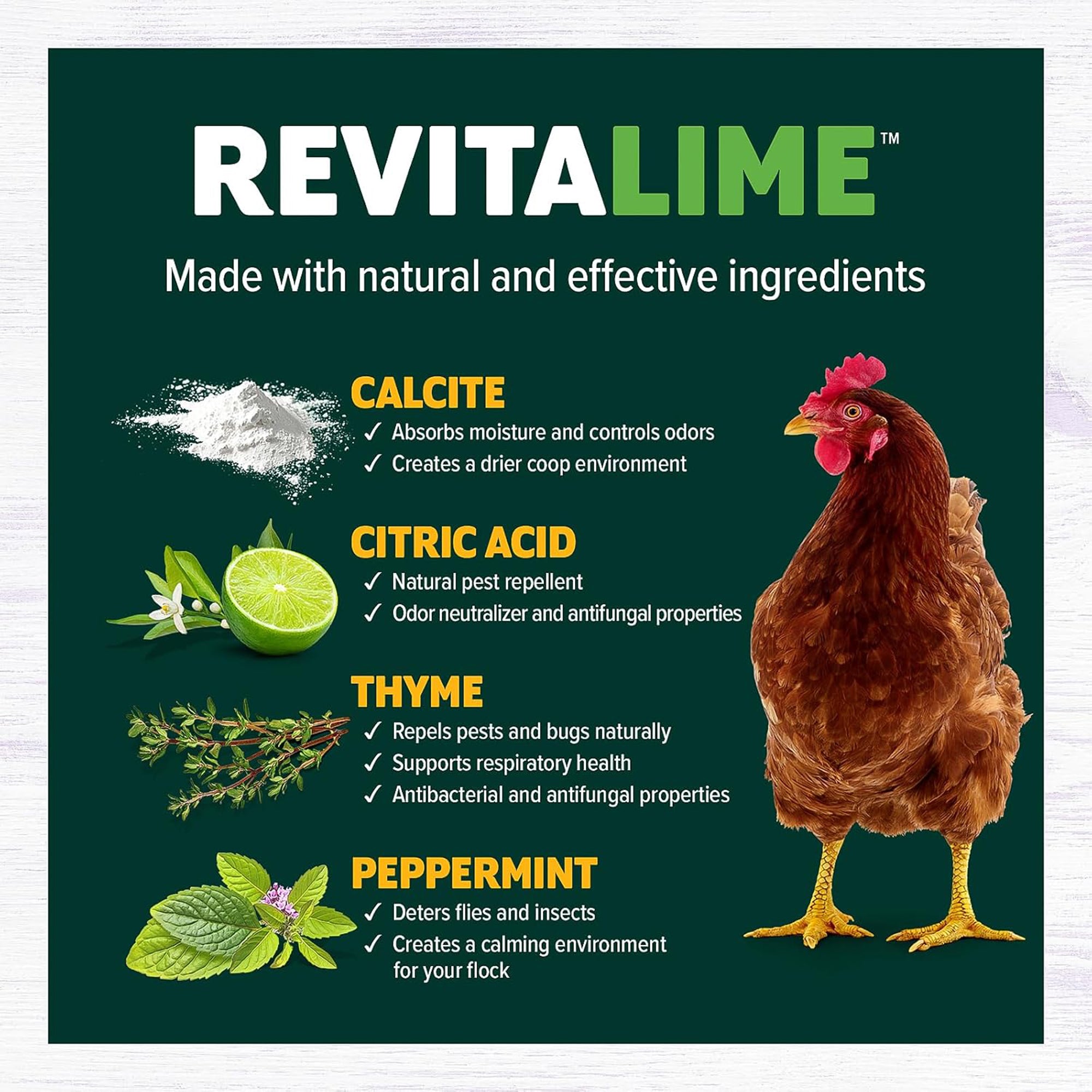 Eaton Pet and Pasture Revitalime All-Natural Coop Freshener for Chickens, 20 Lbs
