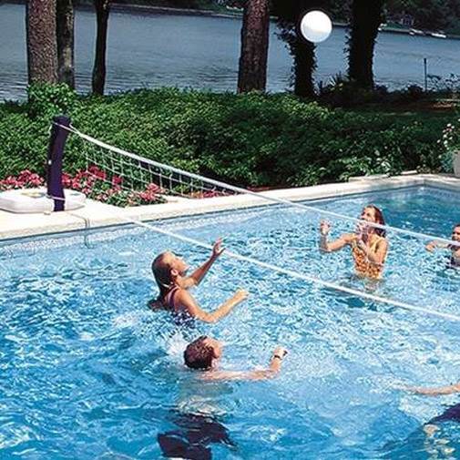 SwimWays 2-In-1 Volleyball and Basketball Swimming Poolside Water Game Set