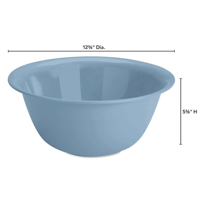 Sterilite Plastic 6 Quart Bowl for Serving and Food Prep, Washed Blue, 36 Pack