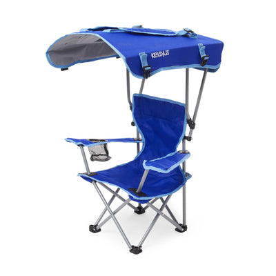 Kelsyus Kids Original Canopy Folding Backpack Lounge Chair, Blue (Open Box)