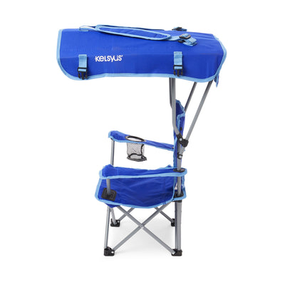 Kelsyus Kids Original Canopy Folding Backpack Lounge Chair, Blue (Open Box)