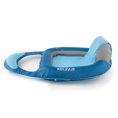 Kelsyus Floating Pool Lounger Inflatable Chair w/ Cup Holder, Blue