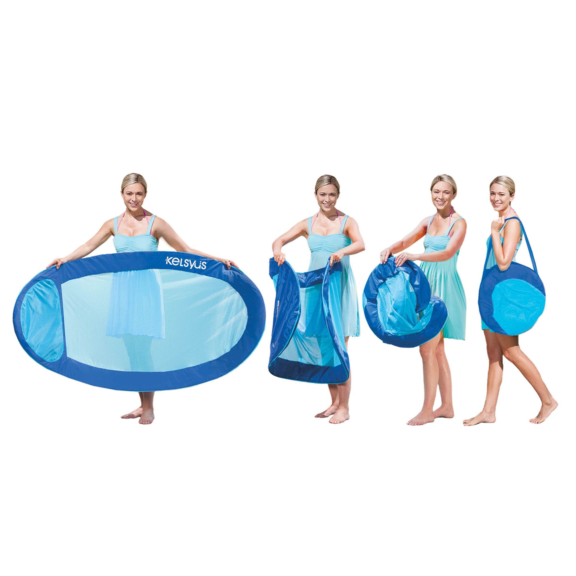 Kelsyus Floating Hammock Inflatable Pool Lounger Raft - Blue | Open Box