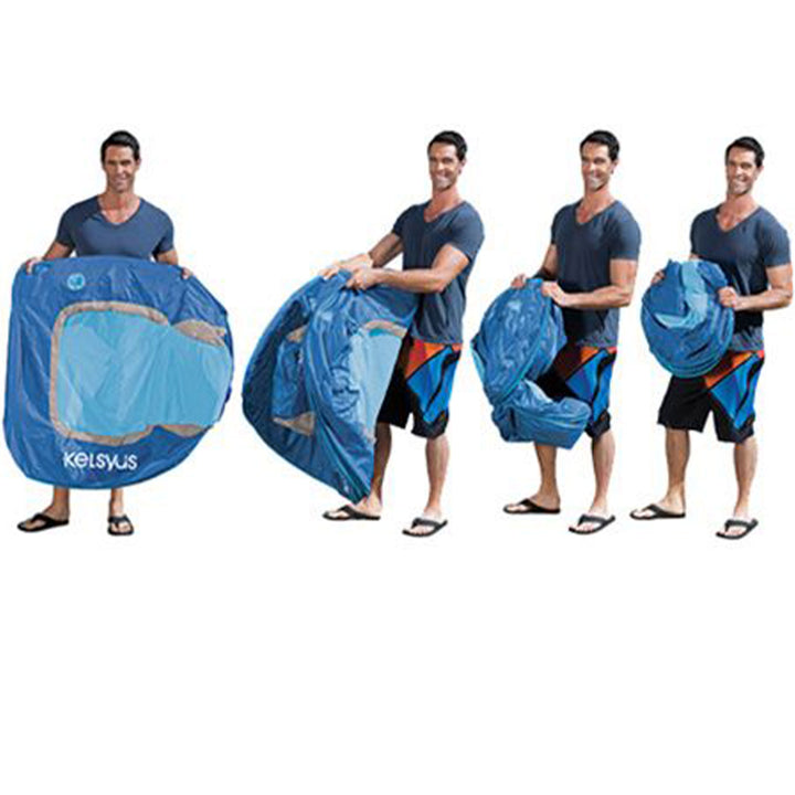 Kelsyus Floating Pool Lounger Inflatable Chair w/ Cup Holder - Blue (Open Box) - VMInnovations