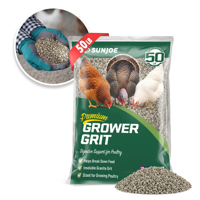 Sun Joe Premium Grower Grit, Digestive Support for Poultry, 50 Lb Bag, PGRIT50