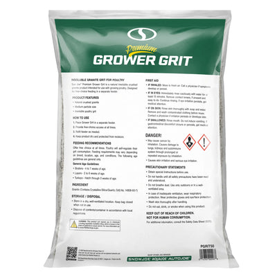 Sun Joe Premium Grower Grit, Digestive Support for Poultry, 50 Lb Bag, PGRIT50