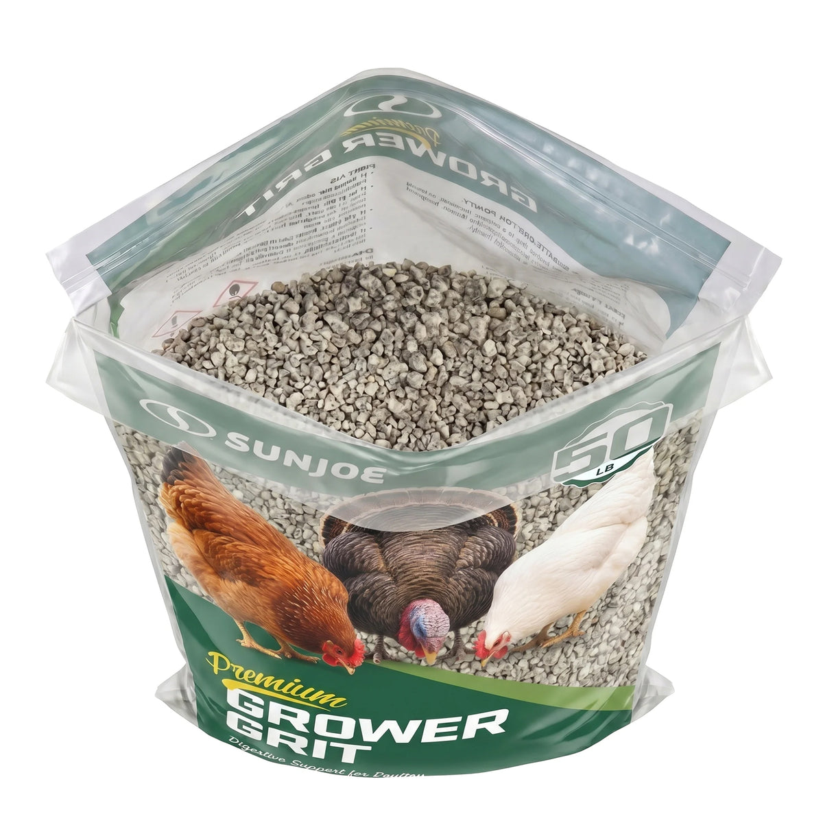 Sun Joe Premium Grower Grit, Digestive Support for Poultry, 50 Lb Bag, PGRIT50
