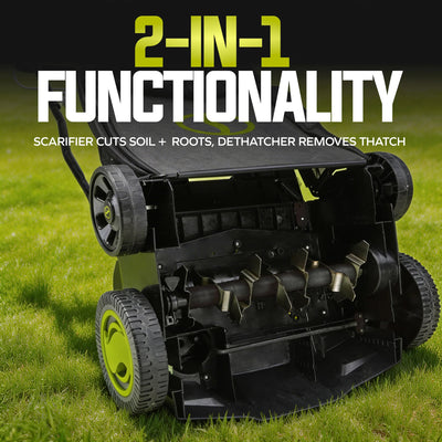 Sun Joe 15" 24-Volt Cordless Scarifier + Dethatcher, Tool Only, 24V-X2-DTS15-CT