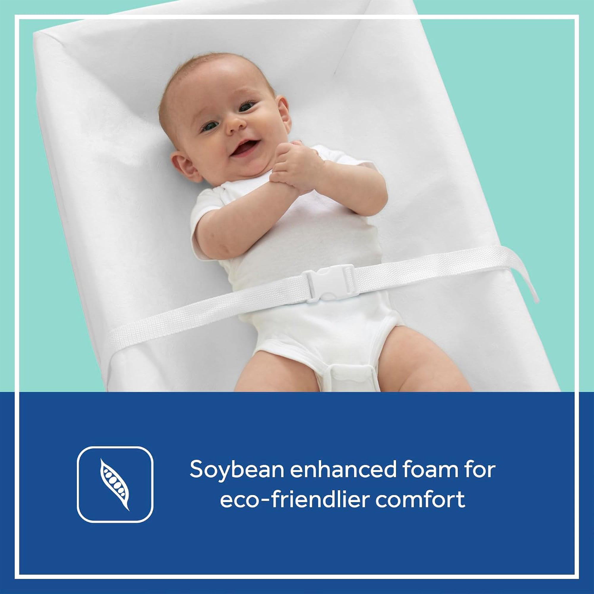 Sealy Baby Soybean Comfort 3-Sided Contoured Diaper Changing Pad, 32 x 16 In