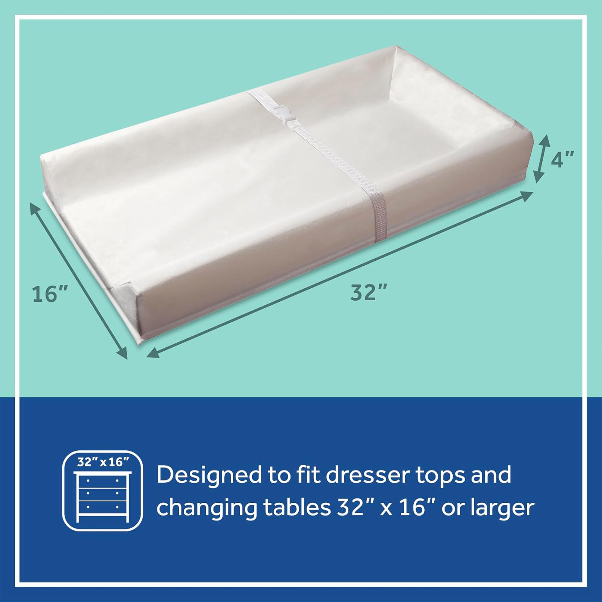 Sealy Baby Soybean Comfort 3-Sided Contoured Diaper Changing Pad, 32 x 16 In
