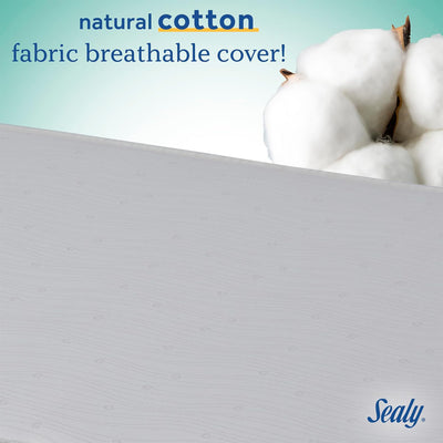 Sealy Baby Flex Cool 2 Stage Crib and Toddler Bed Mattress, Waterproof Cotton