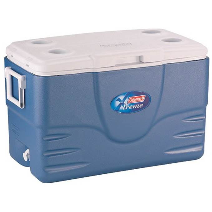 (2) COLEMAN Camping Tailgating 52 Quart Xtreme 5 Day Ice Chest Coolers - Blue