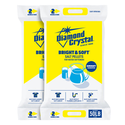 Diamond Crystal 2 Pack Bright & Soft Water Softener Salt Pellets, 50 Pounds