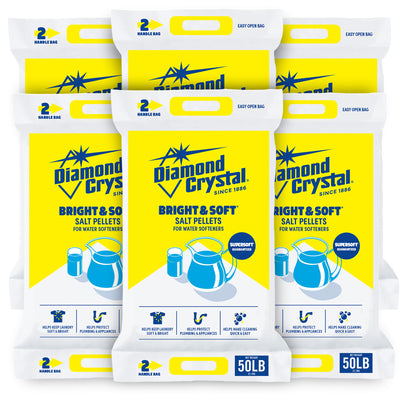 Diamond Crystal 6 Pack Bright & Soft Water Softener Salt Pellets, 50 Pounds