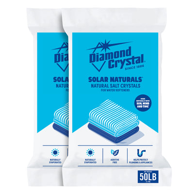 Diamond Crystal 2 Pack Solar Naturals Water Softener Pure Salt Crystals, 50 lbs
