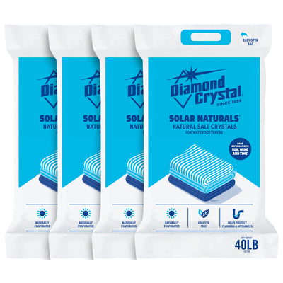 Diamond Crystal 4 Pack Solar Naturals Water Softener Pure Salt Crystals, 40 lbs