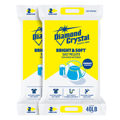 Diamond Crystal 2 Pack Bright & Soft Water Softener Salt Pellets, 40 Pounds