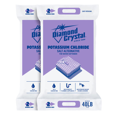 Diamond Crystal 2 Pack Potassium Chloride, Low-Sodium Salt Alternative, 40 lb