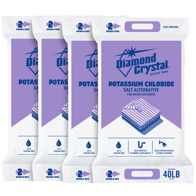Diamond Crystal 4 Pack Potassium Chloride, Low-Sodium Salt Alternative, 40 lb