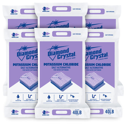 Diamond Crystal 6 Pack Potassium Chloride, Low-Sodium Salt Alternative, 40 lb