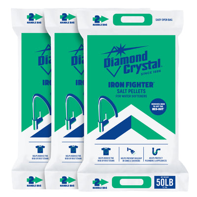Diamond Crystal 3 Pack Iron Fighter Water Softener Soluble Salt Pellets, 50 lb