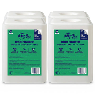 Diamond Crystal 4 Pack Iron Fighter Pure Salt Block for Water Softeners, 50 lb