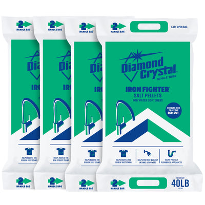 Diamond Crystal 4 Pack Iron Fighter Water Softener Soluble Salt Pellets, 40 lb