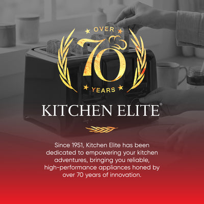 Kitchen Elite 4-Slice Toaster with Dual Control, 7 Shade Settings, 1500W, Black