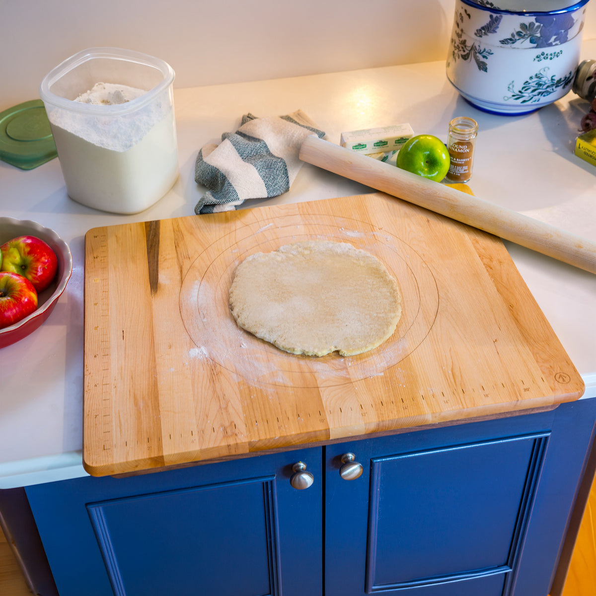 J.K. Adams Maple Ultimate Pastry Board with Engraved Rulers, 24" x 18" x 0.75"