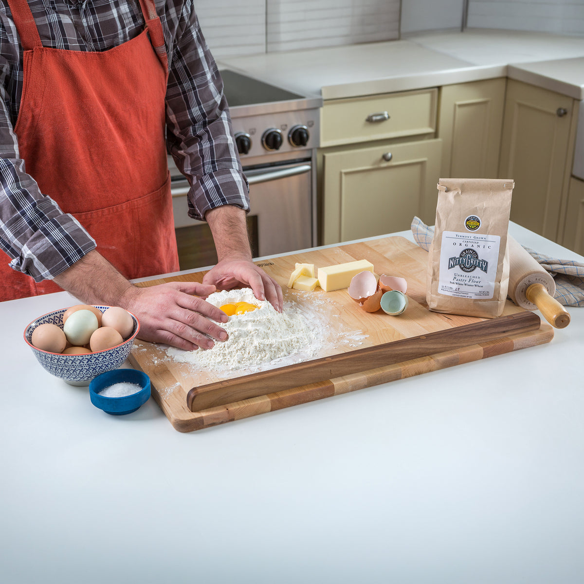 J.K. Adams Maple Ultimate Pastry Board with Engraved Rulers, 24" x 18" x 0.75"