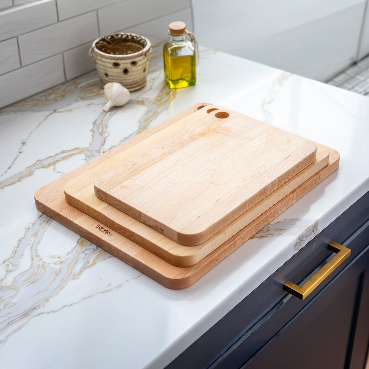 JK Adams Williston Maple Cutting Board with Juice Groove for Chopping, 14" x 10"