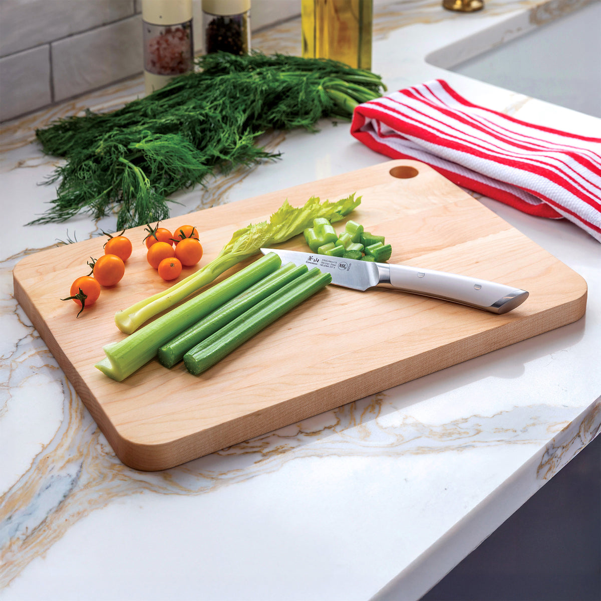 JK Adams Williston Maple Cutting Board with Juice Groove for Chopping, 14" x 10"