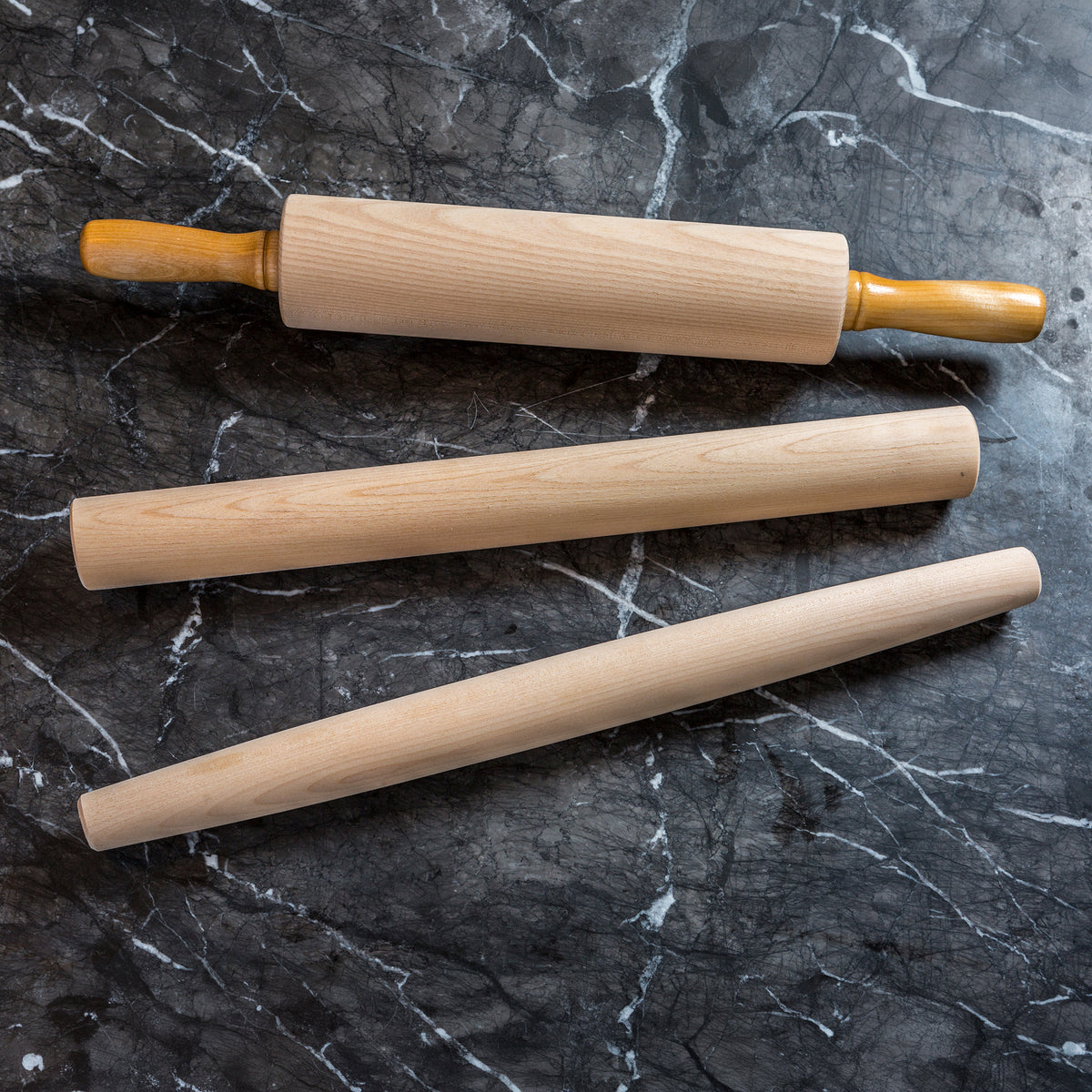 J.K Adams Maple Wood Dowel Style Rolling Pin for Home Kitchen Baking, 19" x 2"