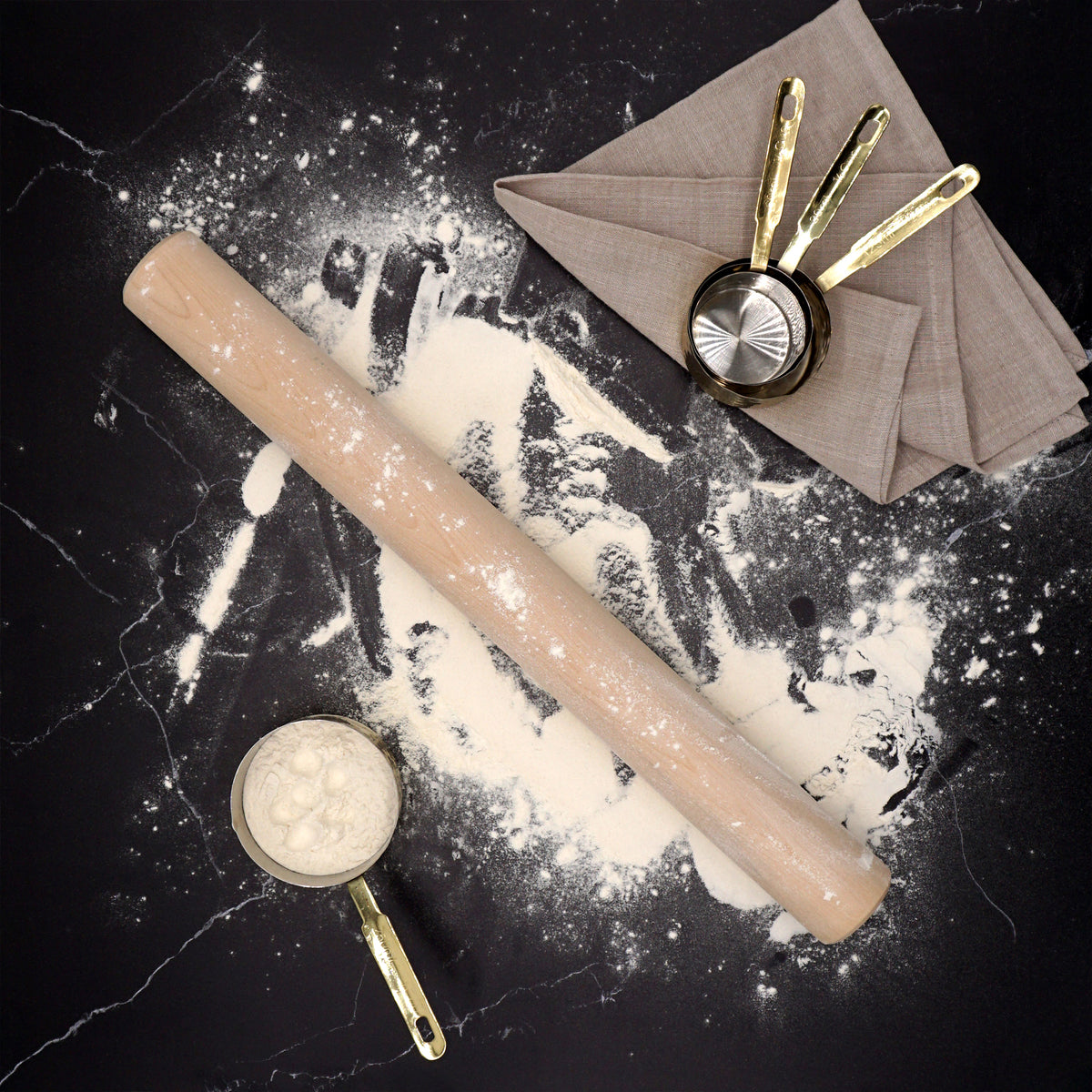 J.K Adams Maple Wood Dowel Style Rolling Pin for Home Kitchen Baking, 19" x 2"
