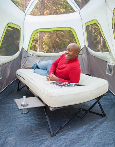 COLEMAN Portable Camping Twin Airbed Cot w/ Side Table & Battery Pump (Open Box)