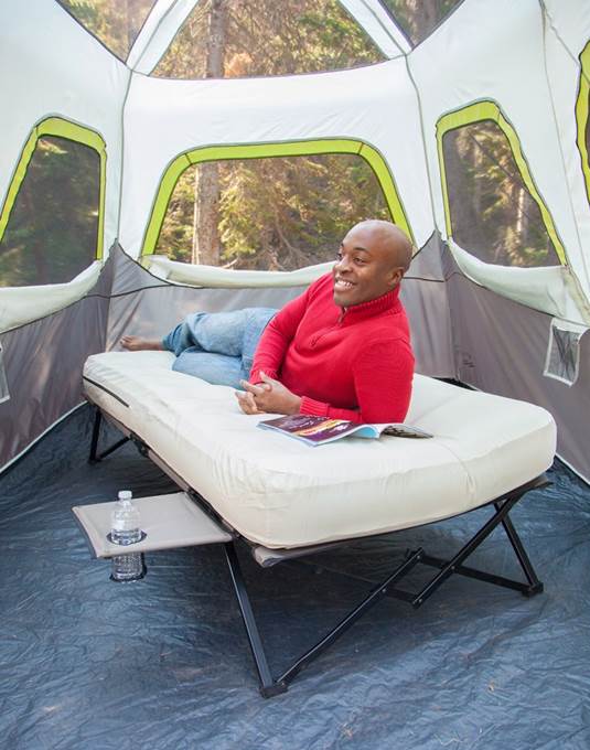 COLEMAN Portable Camping Twin Airbed Cot w/ Side Table & Battery Pump (Open Box)