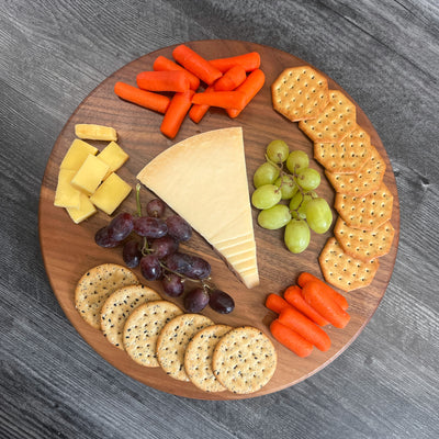 J.K. Adams 14-Inch Walnut Wood Lazy Susan Turntable for Dining and Entertaining
