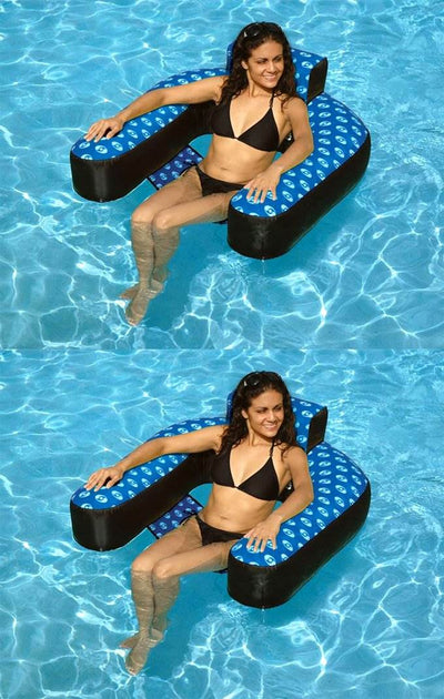 2) Swimline 15120DC Swimming Pool Float Inflatable Designer Loop Fabric Loungers