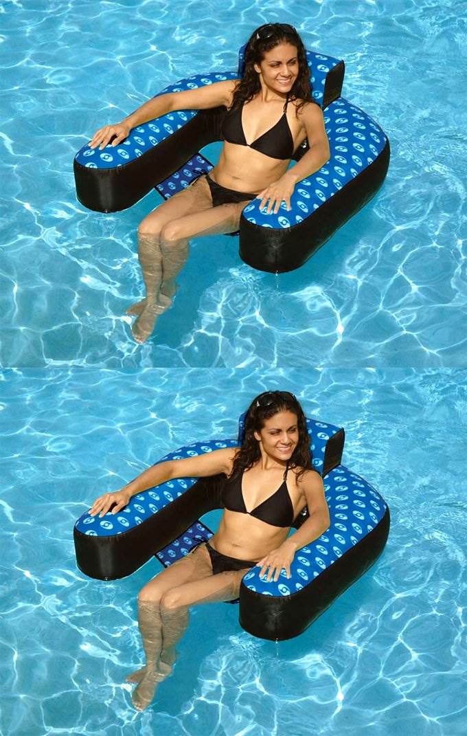 2) Swimline 15120DC Swimming Pool Float Inflatable Designer Loop Fabric Loungers