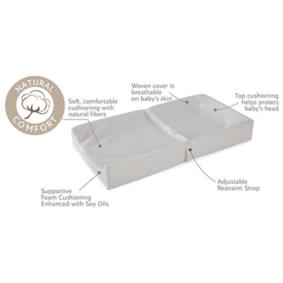 Sealy Baby Cotton Comfort 3-Sided Contoured Diaper Changing Pad, 32 x 16 In