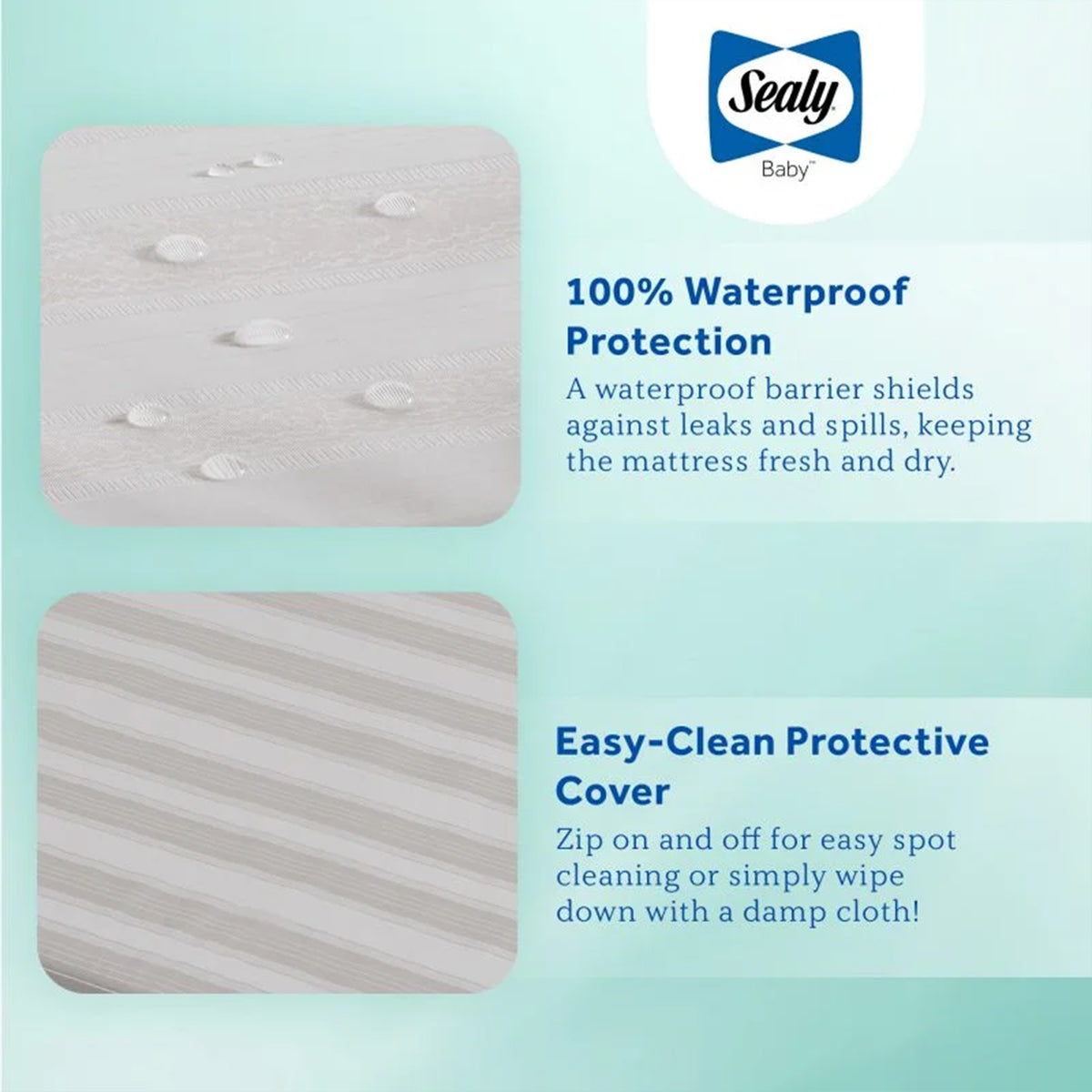 Sealy Baby Infant & Toddler Butterfly Crib Mattress, 52 x 28 Inch, White Stripe