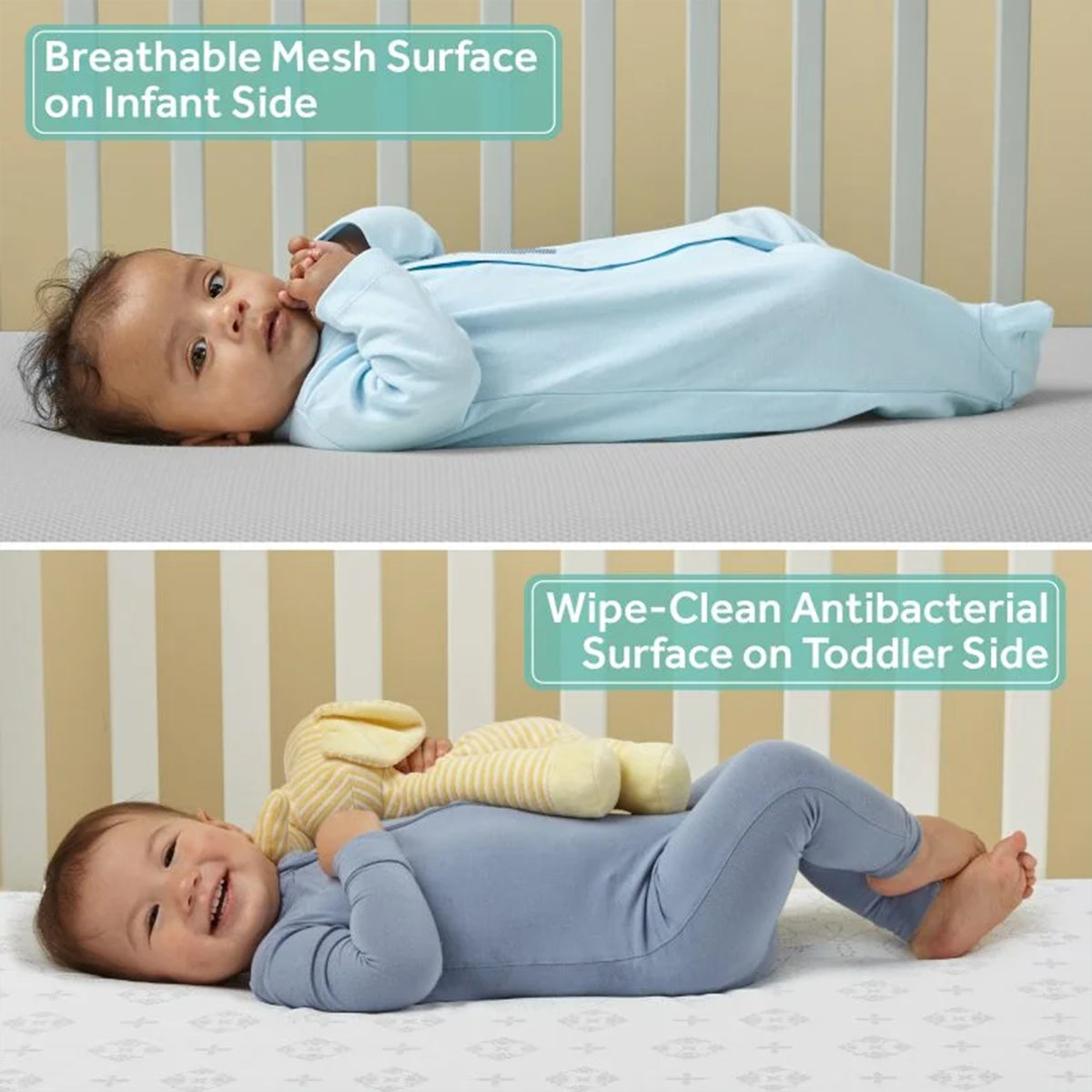 Sealy Baby 2-Stage Breathable, Waterproof Infant & Crib Bed Mattress, Airy Night