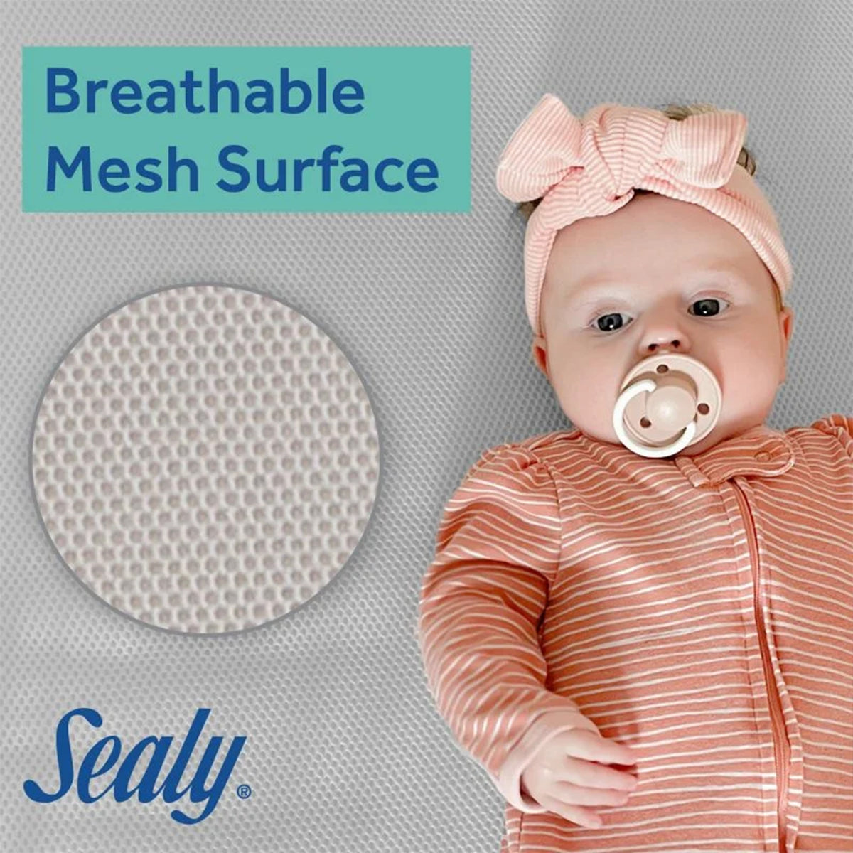 Sealy Baby 2-Stage Breathable, Waterproof Infant & Crib Bed Mattress, Airy Night