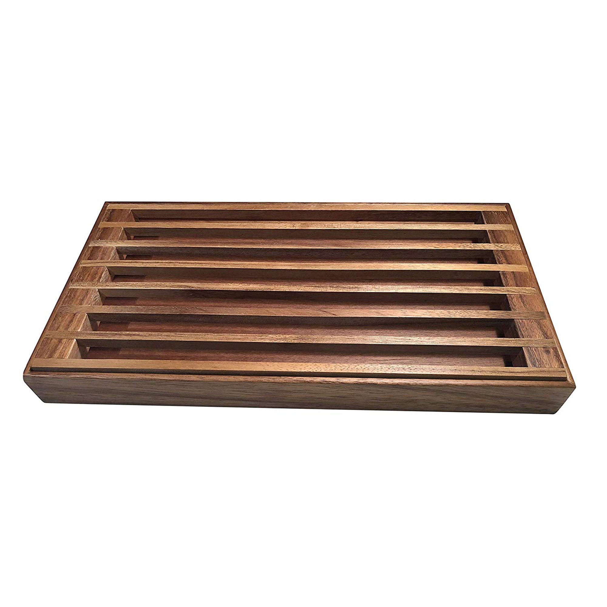 Kalmar Home 441 3 in 1 Acacia Wood Tray, Trivet, Bread Crumb Catcher(Open Box)