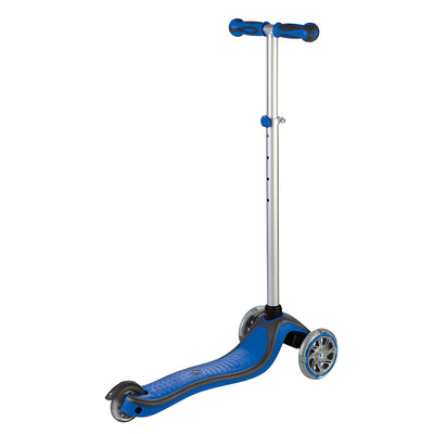 Globber 442-100 V2 3-Wheel Kids Kick Scooter with LED Light Up Wheels, Dark Blue